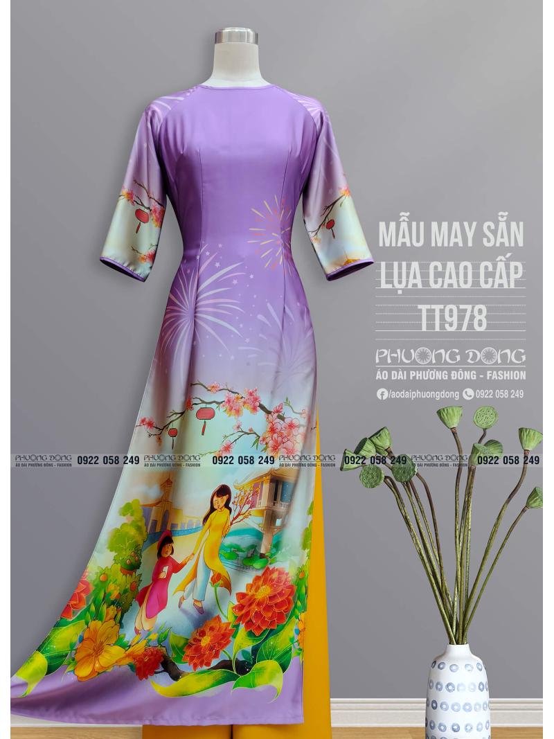 Áo Dài Truyền Thống Lụa Cao Cấp TT978